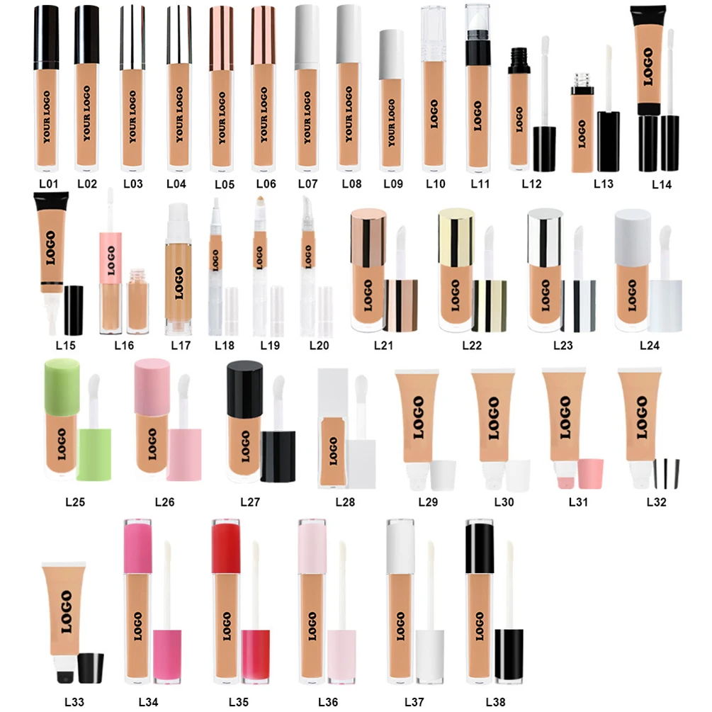 22-color Private Label Liquid Concealer Custom Logo 2ml Thin Tube Cover Acne Marks Spots Tattoos Dark Circles Natural Makeup