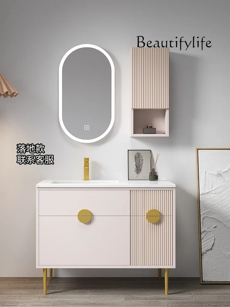 Nordic Seamless Stone Plate Whole Washbin Washstand Bathroom Cabinet Ceramic Whole Washbin Washbasin