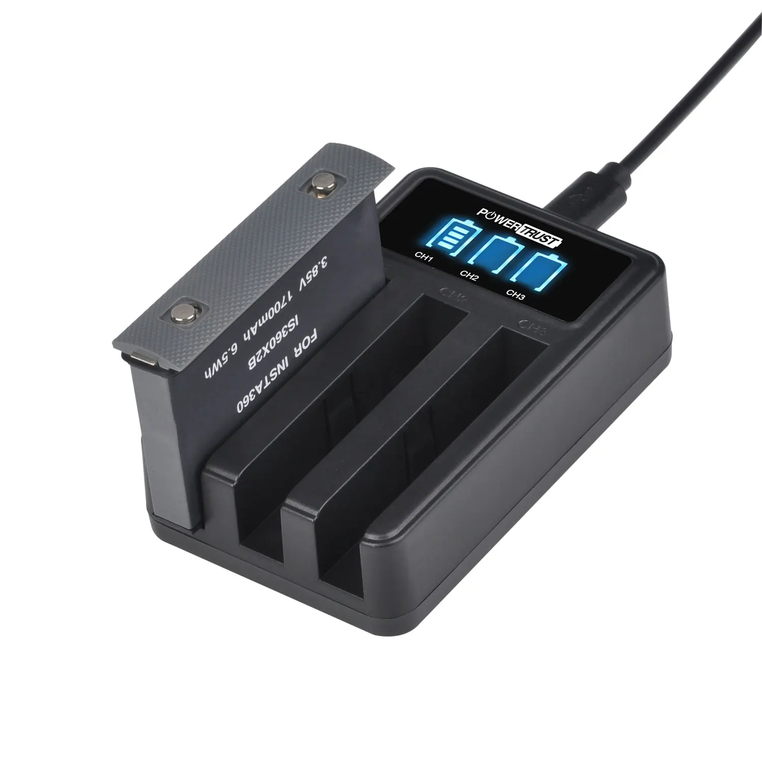 بطارية Akku قابلة لإعادة الشحن وشاحن USB ليد ثلاثي الفتحات لـ Insta360 ONE X2 ، Insta ONE 2 ، ملحقات كاميرا الحركة ،