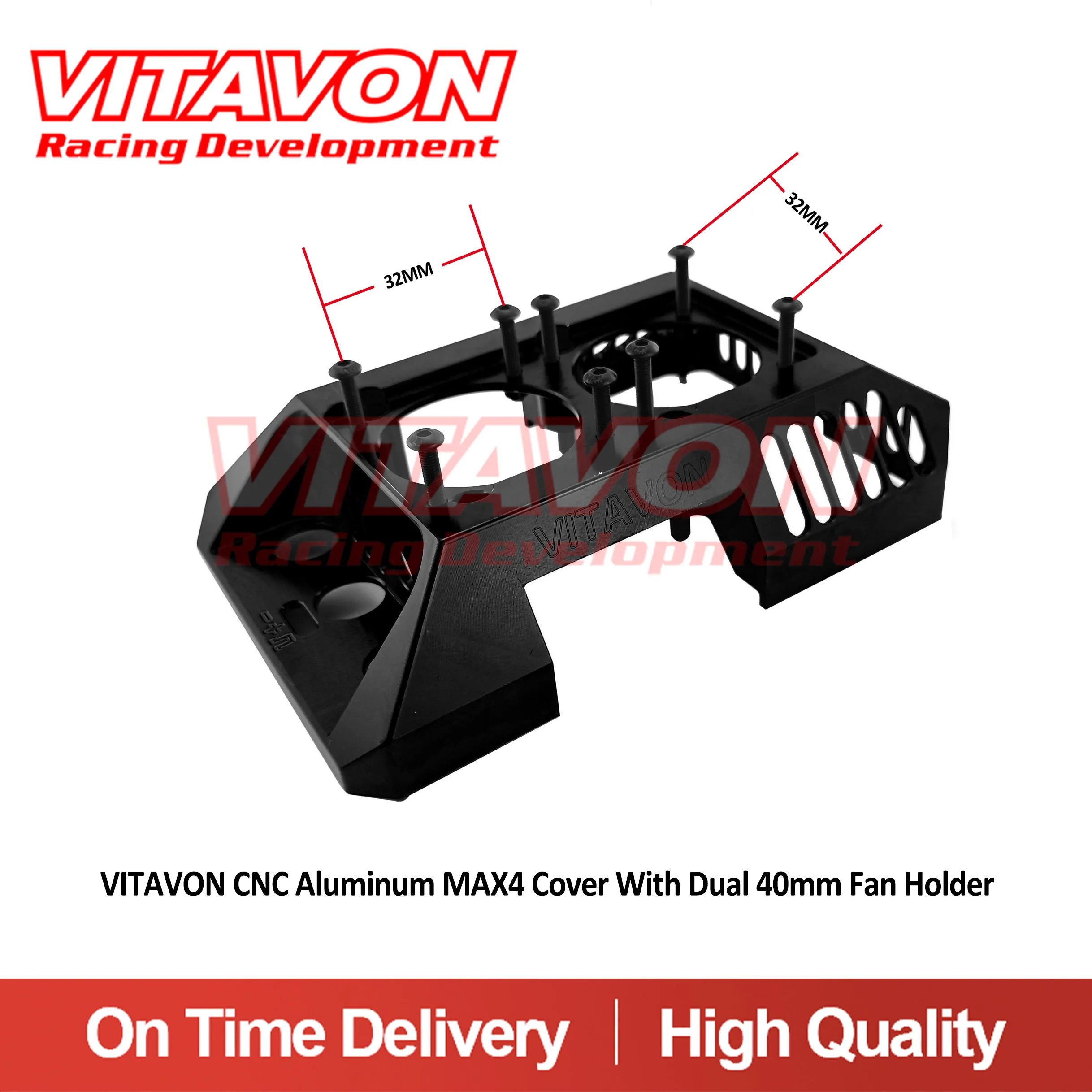 VITAVON CNC Aluminum MAX4 Cover With Dual 40mm Fan Holder