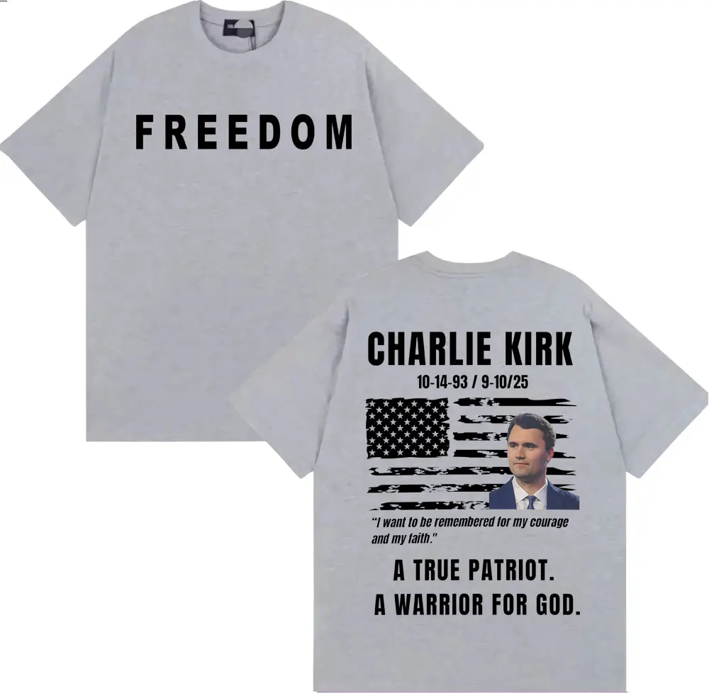 باتريوت أمريكي حقيقي محارب حقيقي لله تشارلي كيرك تي شيرت للرجال والنساء عتيق بأكمام قصيرة تي شيرت كبير الحجم ملابس الشارع #6