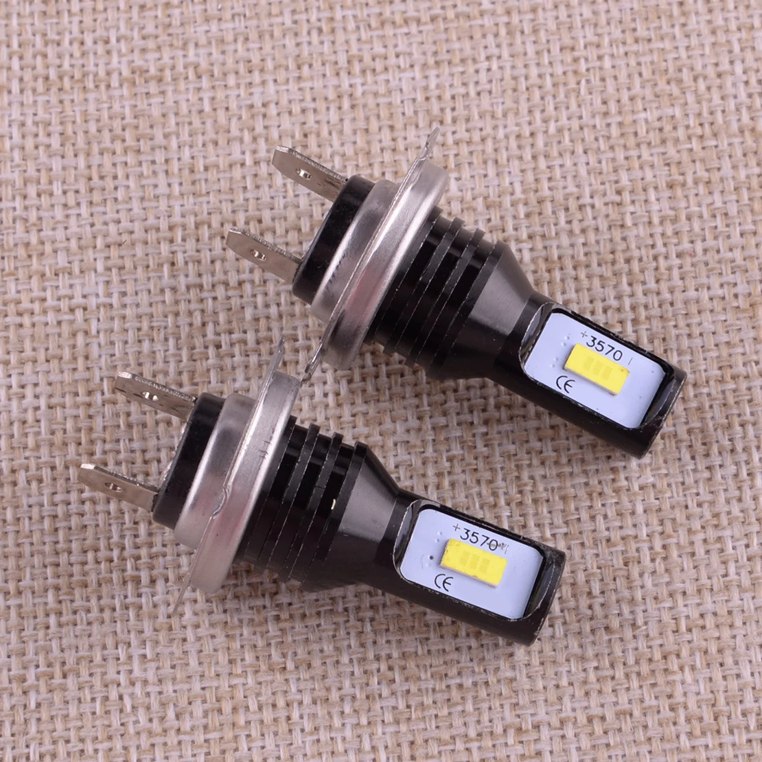 2Pcs 12V-24V H7 White Motorcycle LED Headlight Bulb CSP 3570 Chip Fit for BMW S1000RR 2009-2014 2015 2016 2017 2018 2019 6000K