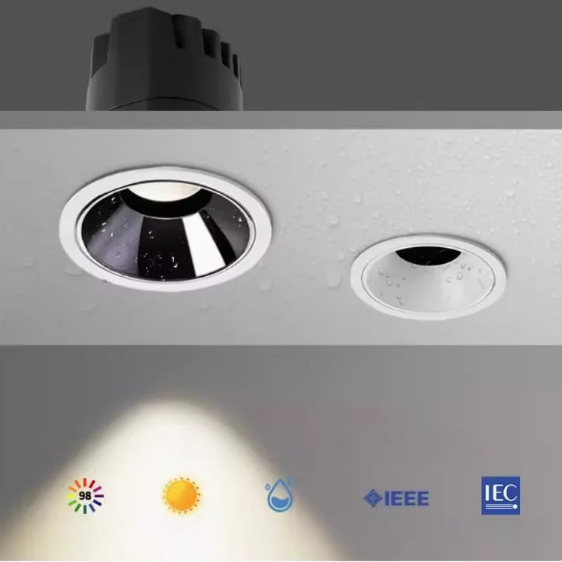 Waterproof adjustable-angle embedded 7W 10W 15W 18W bathroom shower room wet area moisture-proof and fog-proof IP65 tube light