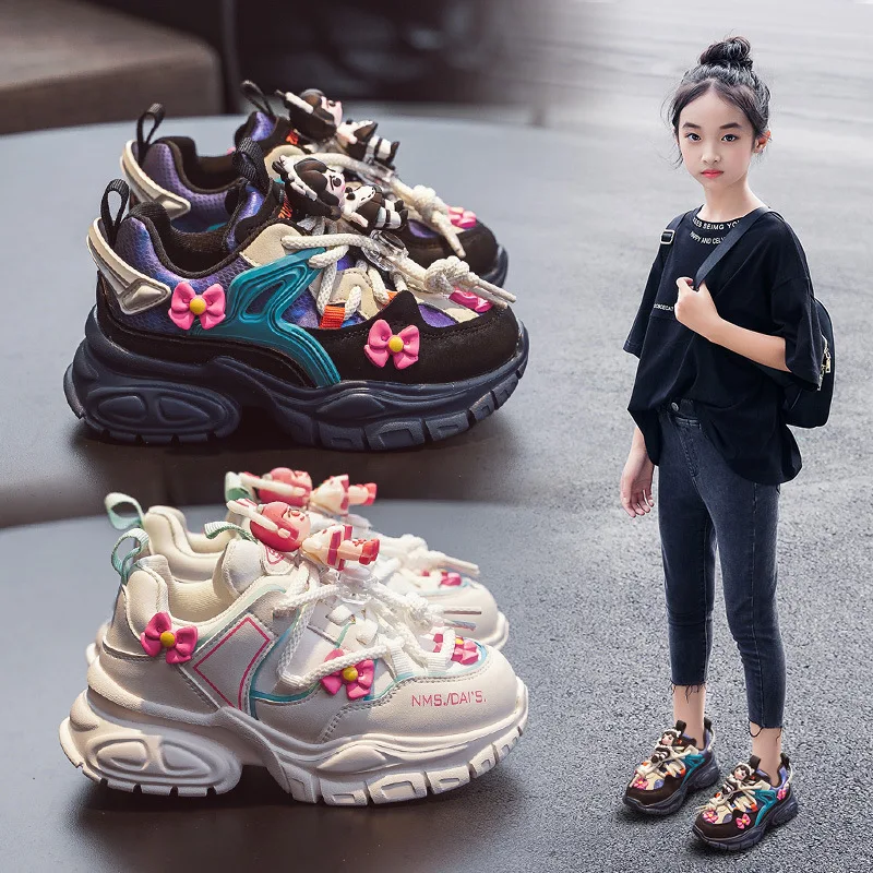 

Girls Sports Shoes 2023 Spring and Autumn New Fashionable Lightweight Soft Soled Casual Sweet Sports Shoes for Girls