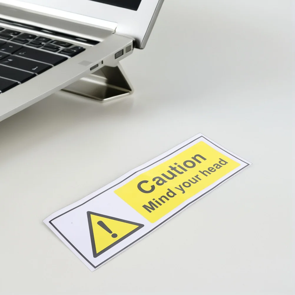 2pcs Safety Sticker Clear Warning Decals Durable Waterproof Pp Material For Factory School Hospital Use Self Adhesive Safety