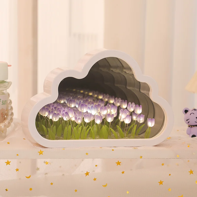 Tulipan Cloud Nightlight ręcznie robiony prezent DIY kwiat tulipana morze walentynki świąteczny prezent urodzinowy dla dziewczynek
