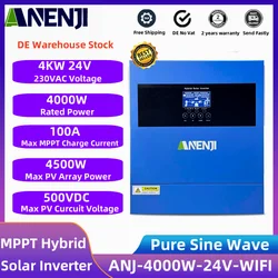 4KW 6.2KW Hybrid Solar Inverter 230V Pure Sine Wave Inversor PV 500V Built-in 100A/120A MPPT Solar Charge Controller For Home