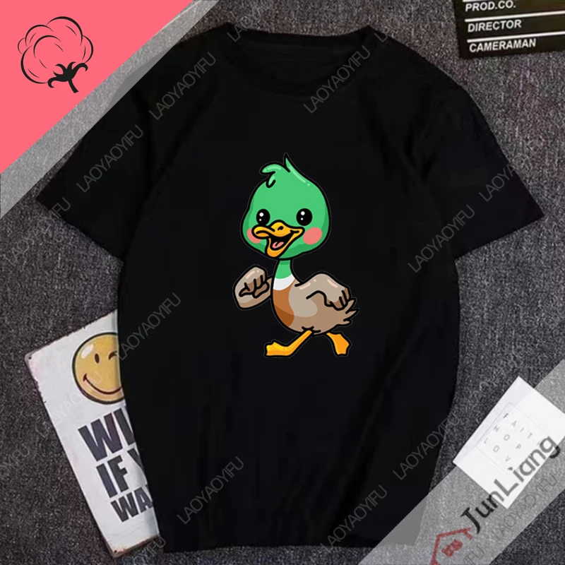 Cute Pelican Bird Cartoon Y2k Clothes for Women 100% Cotton Women's Clothing Offers Harajuku Fashion Goth T-shirts Woman Top