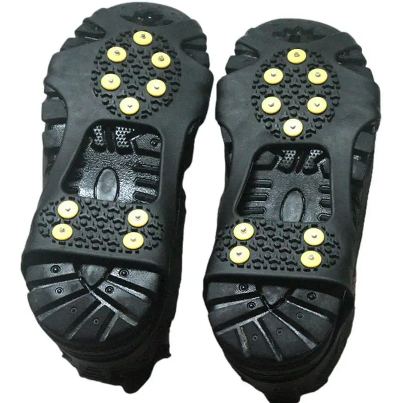 Snow Cleats Ice Cleats For Shoes Boots With 10 Tooth Anti Slip Rubber Grips Spikes Ice Cleats Snow Grips Ice Fishing Gear Tool