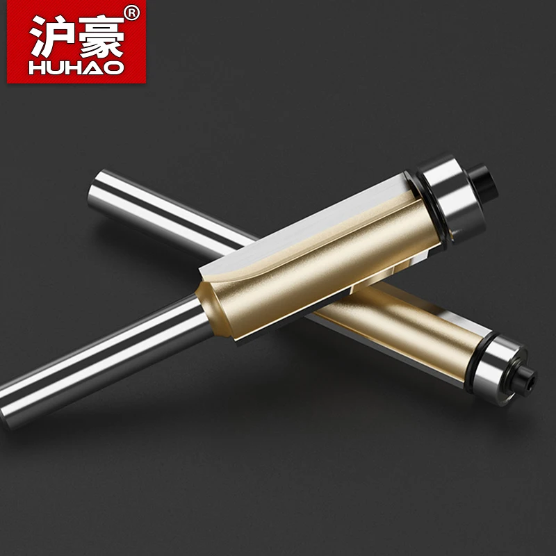 

HUHAO 1/2 1/4 Shank Wood Flush Trim Router Bits With Bearing Woodworking Milling Cutter Carbide Endmill Straight Flush Tools DIY