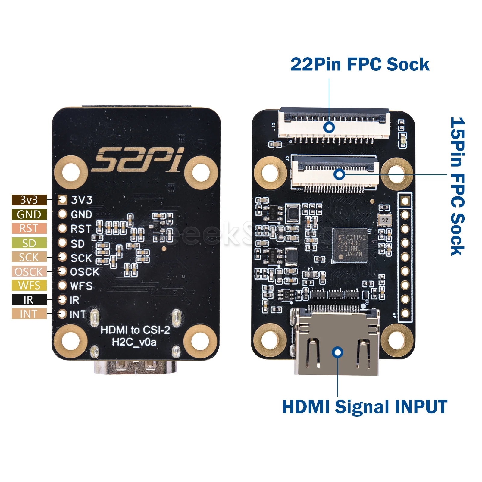 Imagem -02 - Placa Adaptadora de Extensão para Raspberry pi 4b 3b Mais 3b 3a Mais Zero w Zero w Hdmi-to-csi2