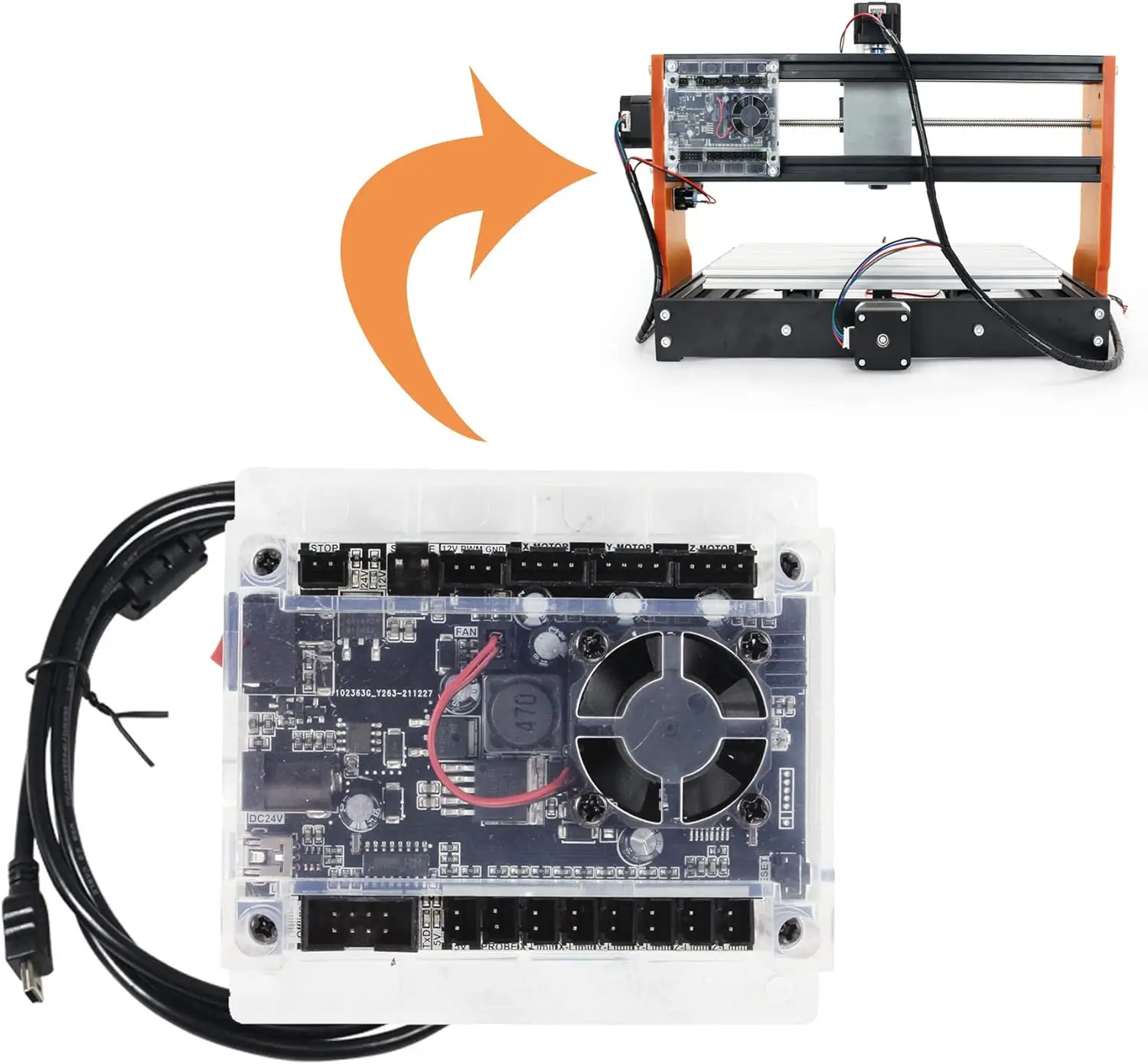 CNC Engraving Machine Control Board,Engraver CNC Router Engraver Milling Machine Controller Board,3 Axis ,GRBL ,1.1 F USB Port