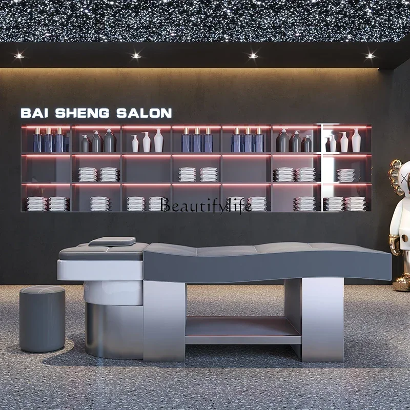 

FGThai Head Massage Treatment Fumigation Shampoo Chair for Hair Salon Lying Flat Flushing Bed