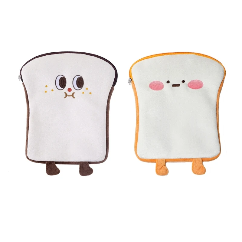 

10.2 10.5 11 Inch Plush Cute Toast Laptop Sleeve Bag Protective Bag Tablet Cover Notebook Storage Bag for Women Girls F3MD