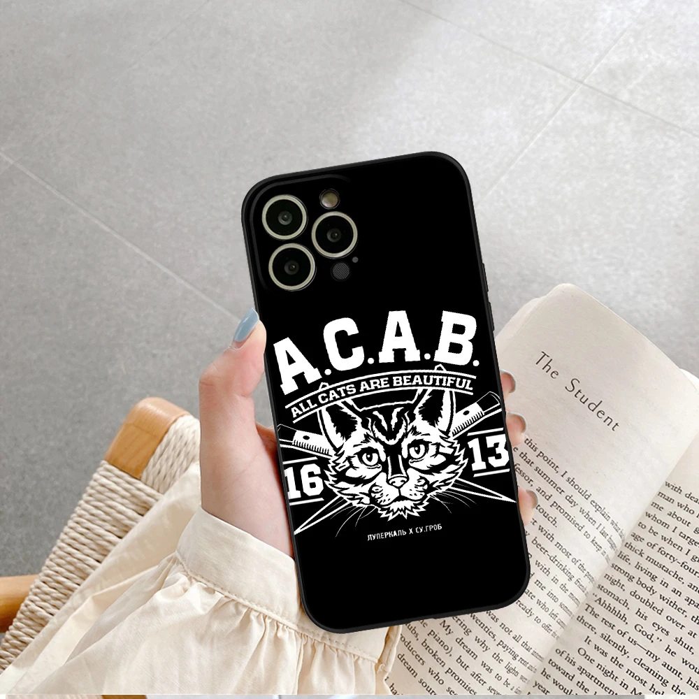 For IPhone 15 All Cops Are Bastards Acab Ultras Phone Case for IPhone 15 14 13 12 Pro XR XS 15 Plus Iphone Black Covers