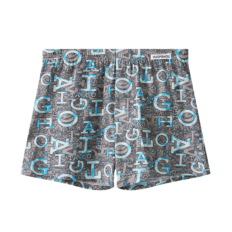 Feshion Home-pantalones de algodón con estampado para hombre, ropa interior, venta al por mayor, cintura media, sueltos, transpirables, con flechas, Cueca