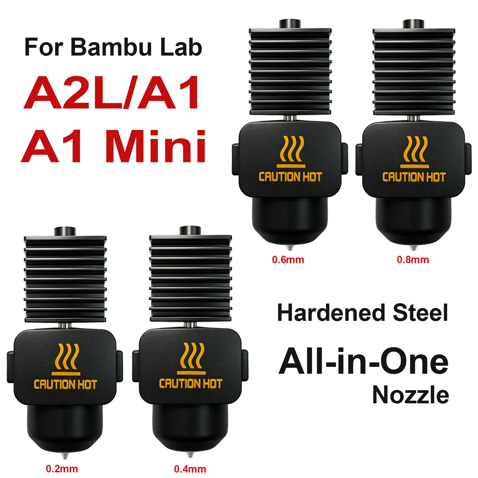 For Bambu Lab A2L Print Head Kit All-in-one A1 mini Hotend Hardened Steel Nozzle Bambu A1 Hot End Same As Original High Quality