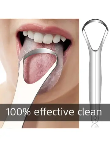 3PCS Stainless Steel Tongue Scraper Professional Tongue Brush Cleaner for Removing Tongue Coating Oral Care Tool