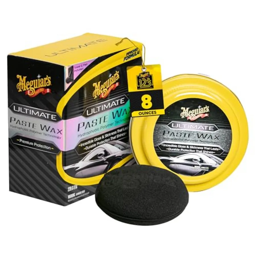 Ultimate Paste Wax, Premium Car Wax for a Deep Gloss with Lasting Protection, Easy to Apply and Remove, Clear Coat Safe, Microf