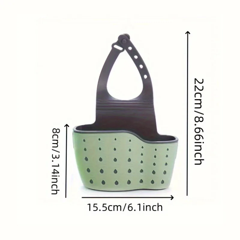1-4PCS Household Adjustable Button Type Sink Drain Hanging Bag Kitchen Storage Shelf Faucet Sponge Twolayer Drain Hanging Basket