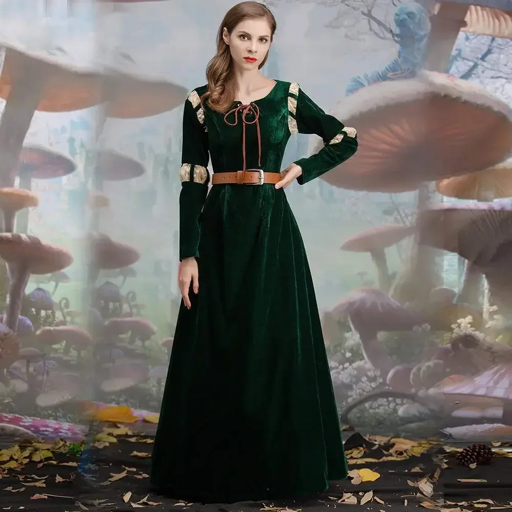 

Adult Merida Princess Cosplay Costume Masquerade Dance Clothing