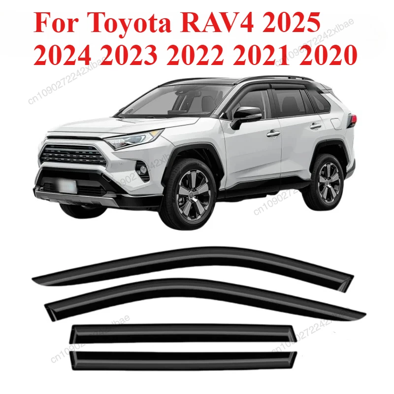 

Cars Styling Accessories Window Visors Rain Sun Guard Vent Wind Deflector Weathershield Moulding Trim For Toyota RAV4 2025-2020