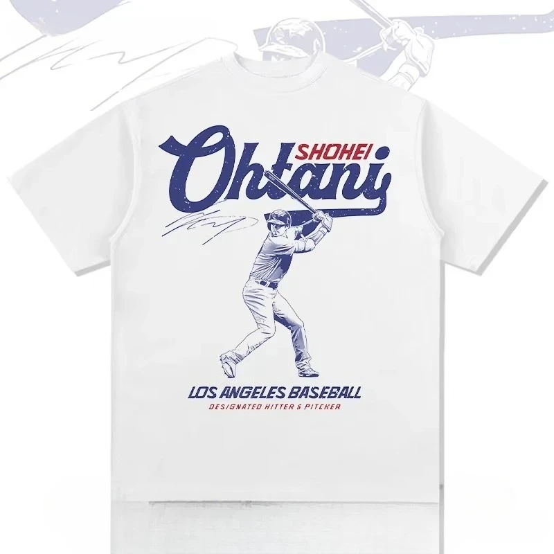 Taiju Xiangping's short-sleeved baseball star high-end T-shirt with printed design, comfortable adult round-neck casual T-shirt