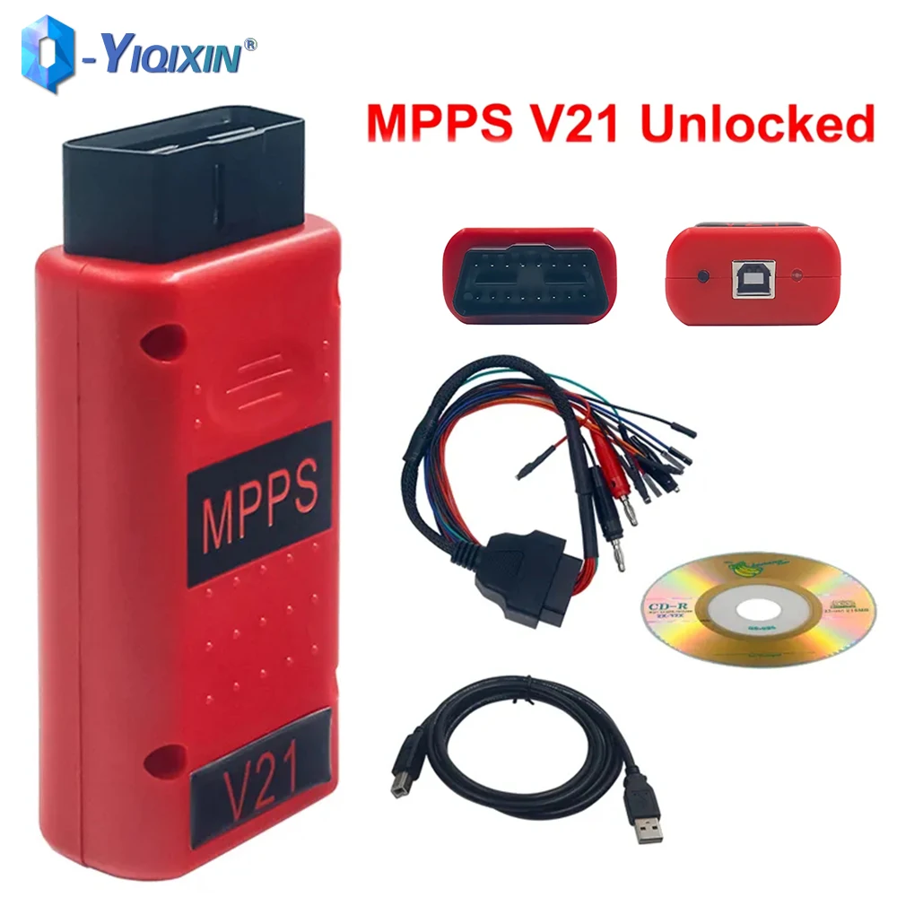 

Программатор ЭБУ MPPS V21 (разблокированная версия) OBD2 для чип-тюнинга, с функцией бесконечного сброса, полным чип-тюнингом и кабелем Breakout Tricore, сканер-инструмент