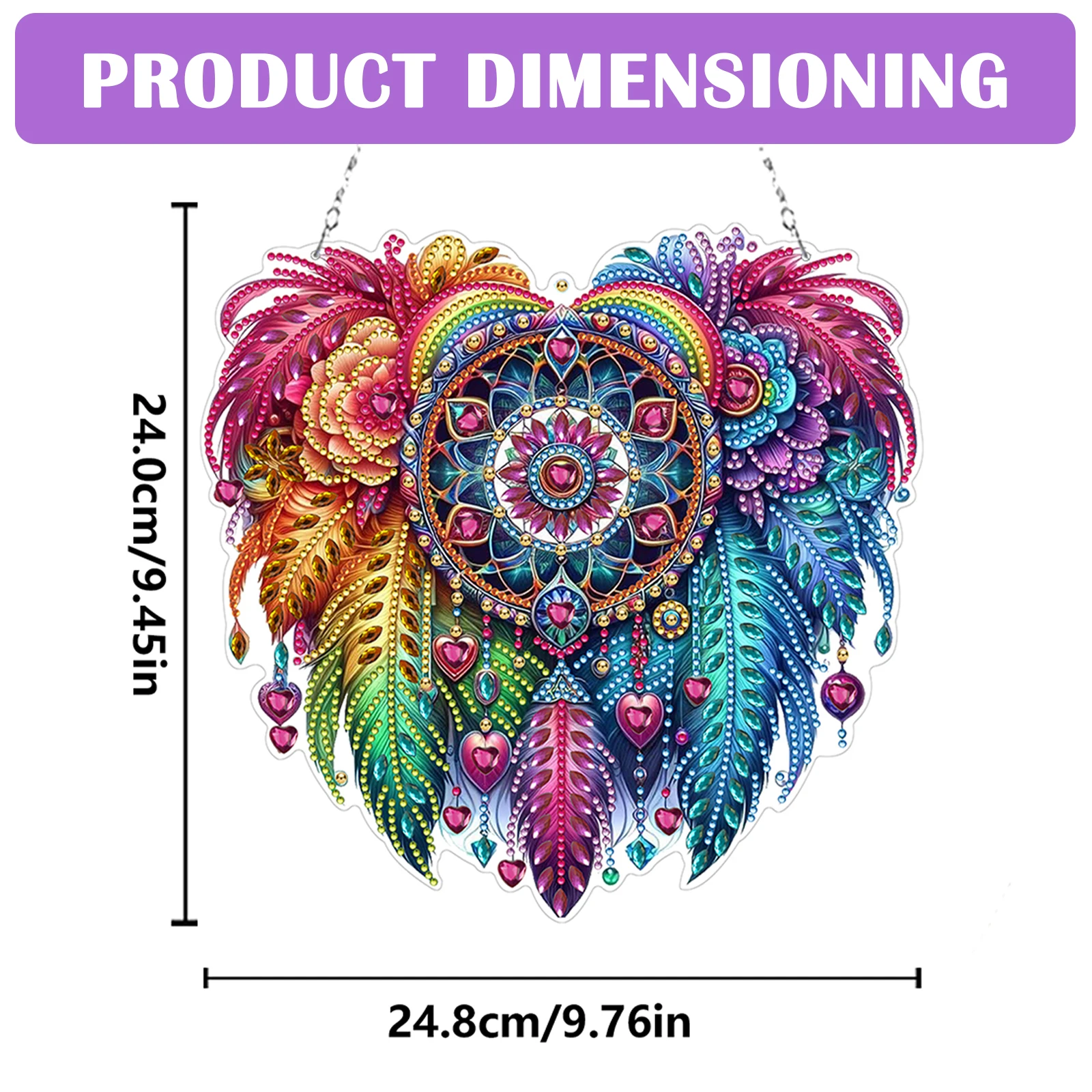 

PET Double Sided Special Shaped Color Flower Rhinestone Diamond Art Window Pendants 5D DIY Diamond Art Hanging Decor Home Decor