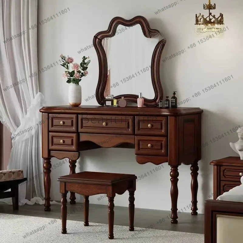 Modern Luxury Wooden Dresser Drawer Sets Nordic Storage Makeup Dressers Bedroom Mirrors Lounge Make Up Tafel House Accessories
