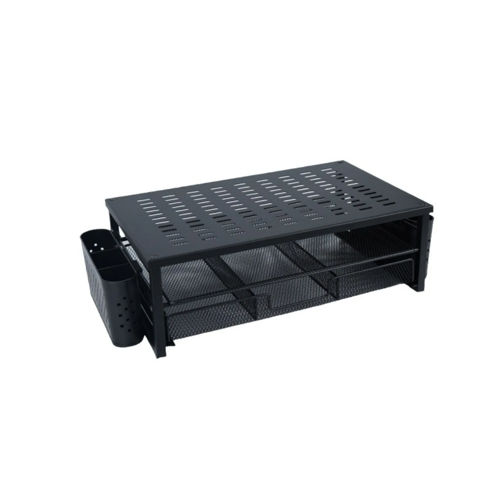 Monitorständer, Schreibtisch-Organizer mit Schublade und 2 Stifthaltern, Monitor-Riser für Bildschirm und Laptop, ergonomischer Desktop-Ständer für das Büro