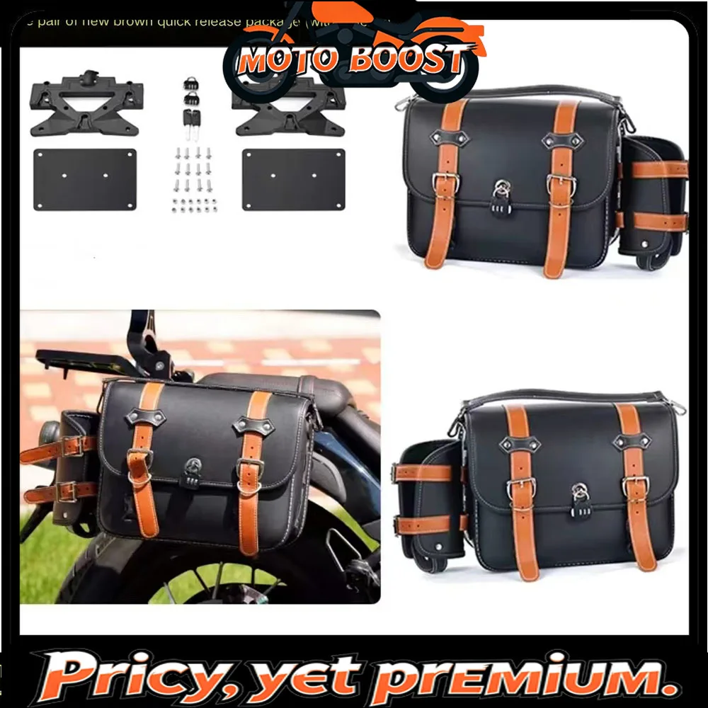

【Premium quality】For CFMOTO 450CLC CLC 450 modified quick-release leather bag canvas bag side bag