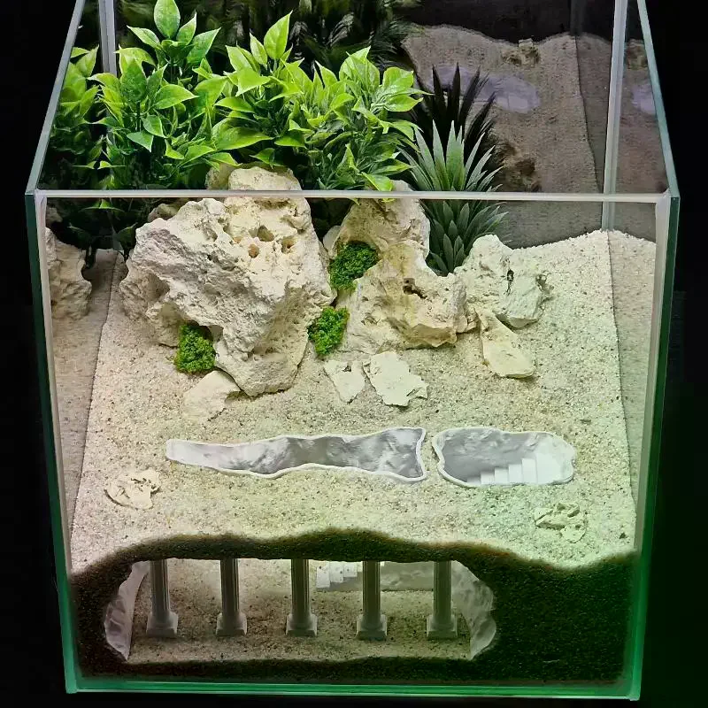 

Fish Tank Underground Cave For Fish Shrimp Reptile Shelter Hiding Houses 3D Printing Tunnel Cave Landscaping Aqaurium Decoration