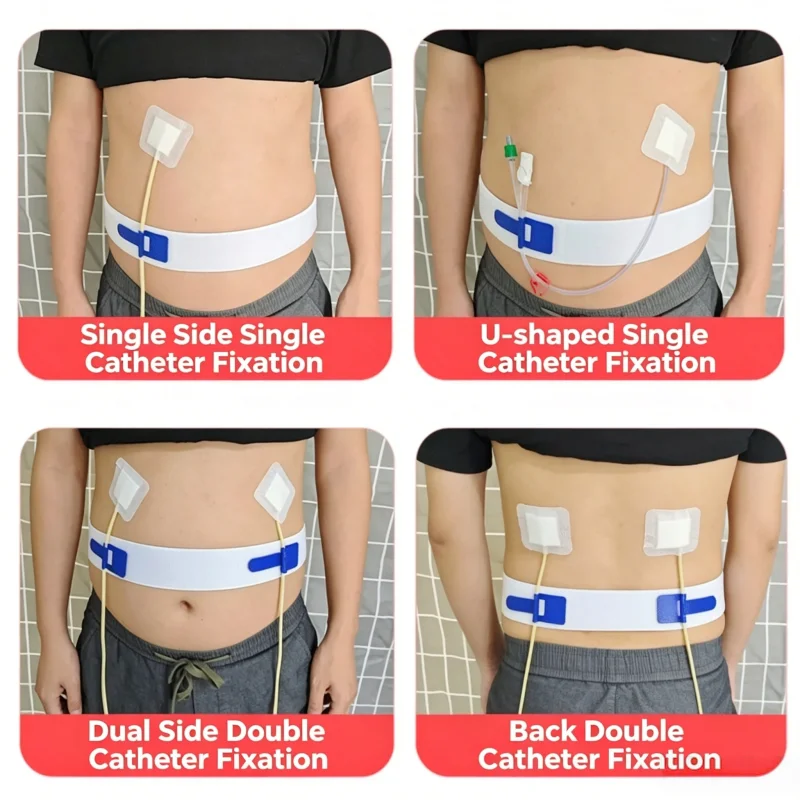 Gastrostomy Tube Securing Belt Movable Fastener Abdominal Bile Drainage Securing Protective Belt
