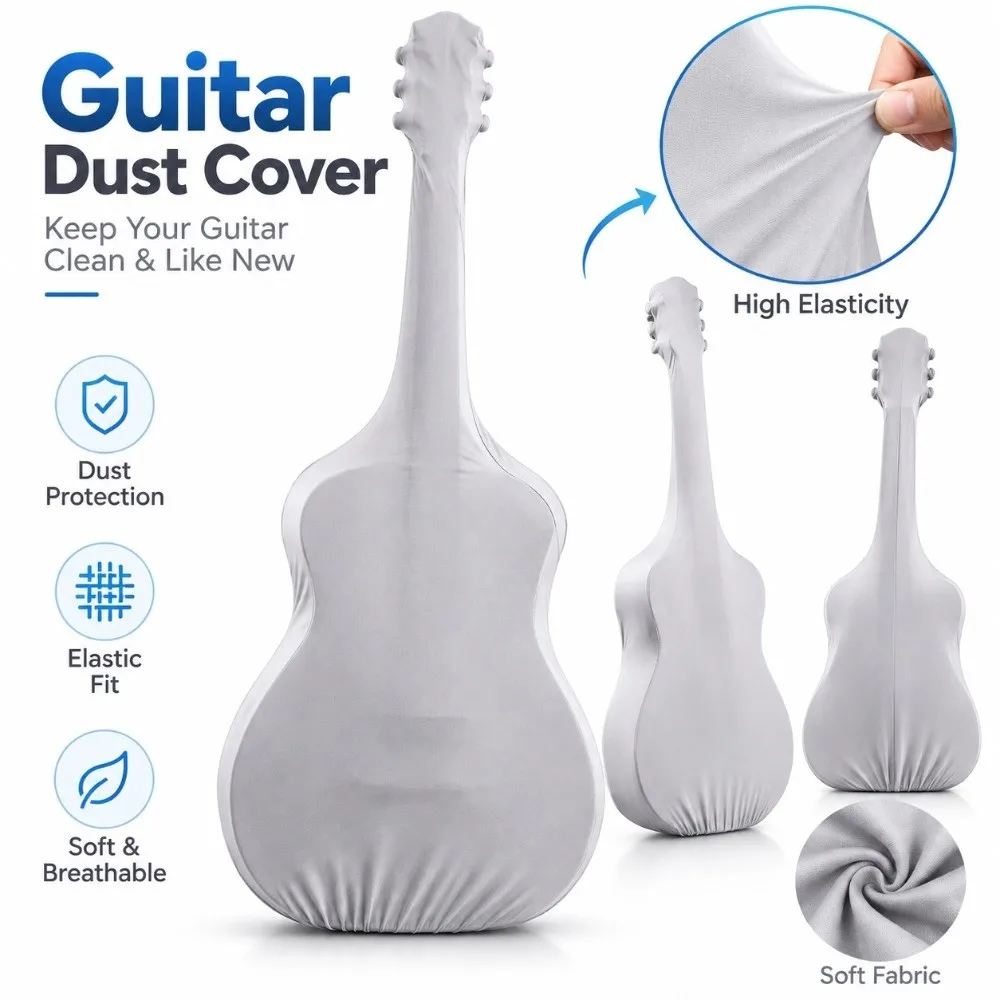 New High Elasticity Guitar Dust Cover Waterproof 36-41Inch Storage Case Soft Easy Application Instrument Protective Cover Travel