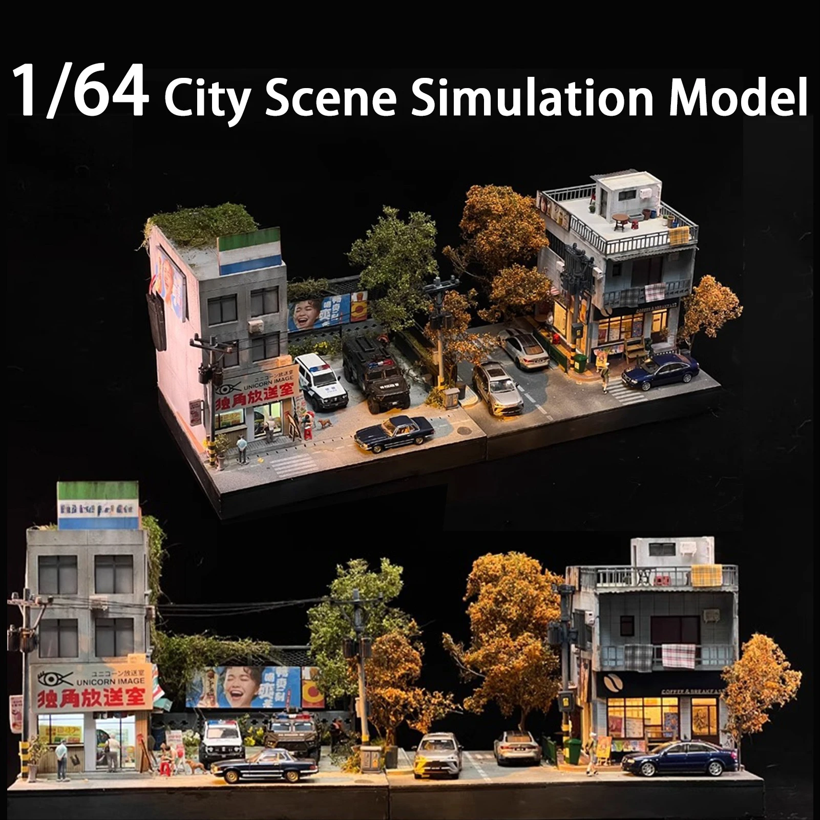 

Диорама 1/64, имитационная модель городской сцены, неокрашенный материал, посылка, сделай сам, модель дисплея сцены для парковки