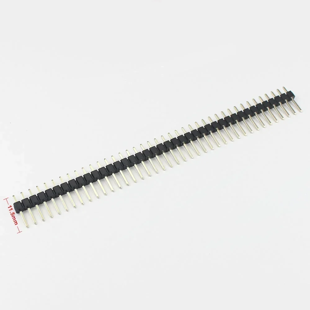 50pcs 2.54mm Pitch 1x40 2x40 40 80 Pin Header Strip Male Connector Straight Single Double Length 11.5mm 15mm 17mm 19mm 21mm 30mm