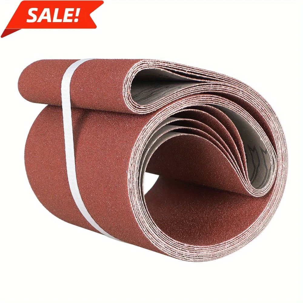 

6" X 48" 80 Grit Premium Aluminum Sanding Belts 5 PCS Red US New