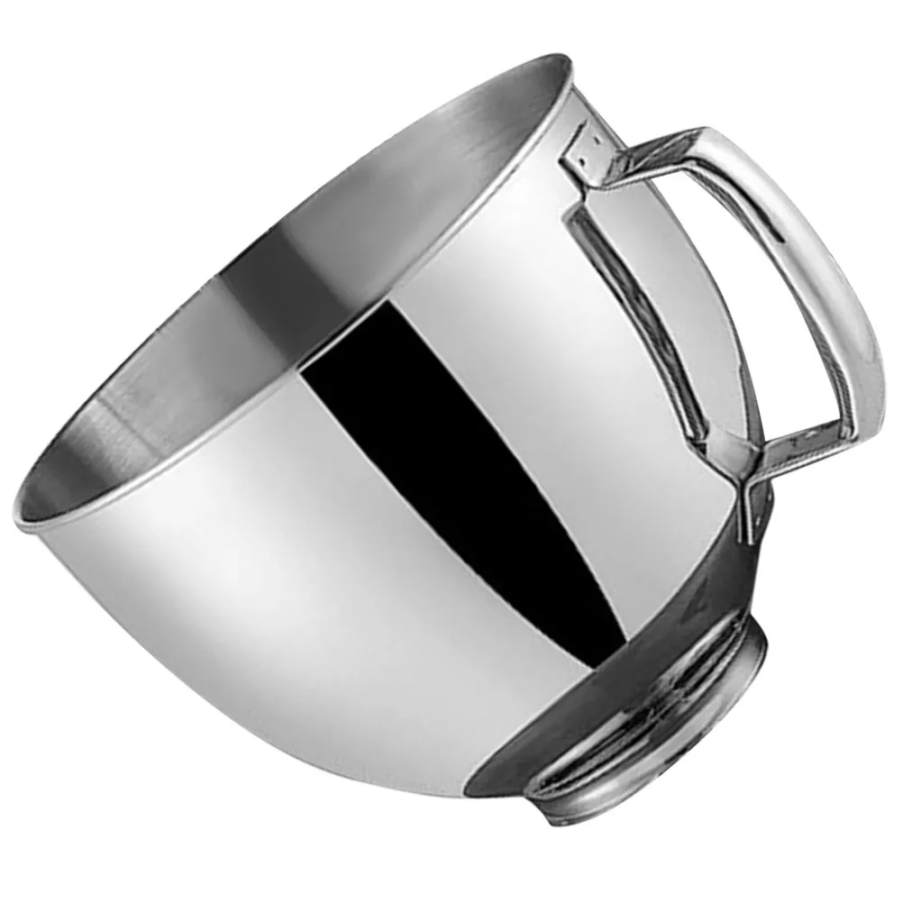 Edelstahl-Rührschüssel 4,5L mit Flachboden, Ersatzschüssel für Küchenmixer, Kompatibel mit Standmixern, Mixer-Zubehör