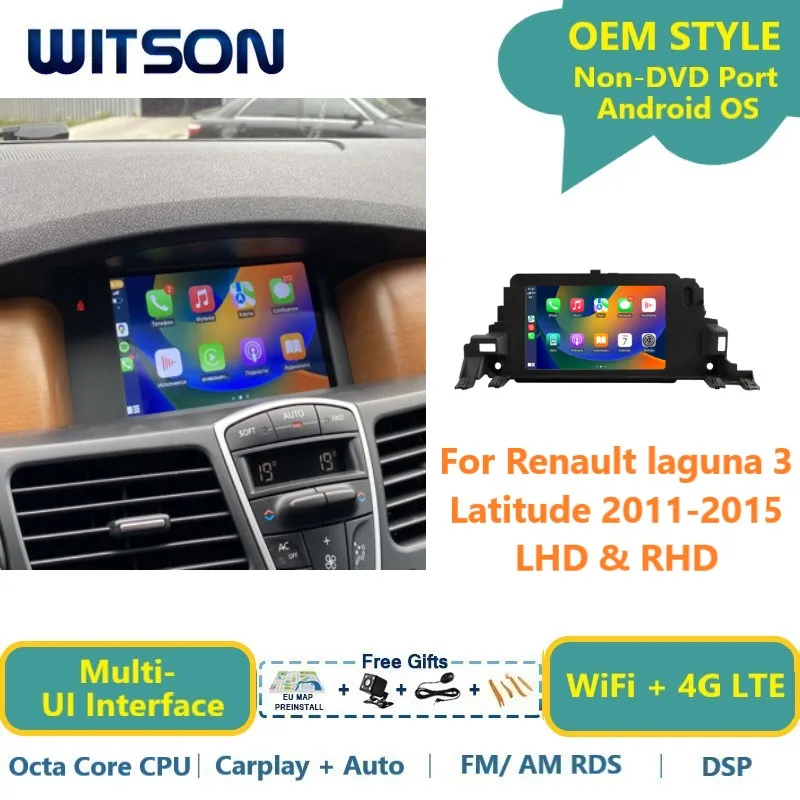 

Android Car Multimedia For Renault laguna 3 Latitude 2011-2015 GPS WiFi AUTO STERERO Navi Audio Carplay Display