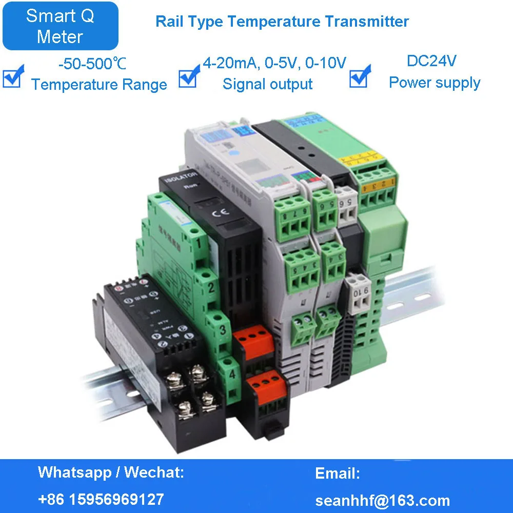 

Thermal resistance temperature isolation transmitter rail Cu50/PT1000/Pt100 to 4-20mA 0-10V 0-5V