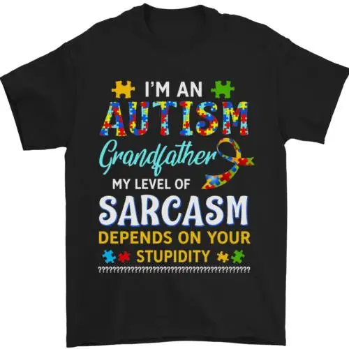 Autism Grandfathers Day Autistic ASD Mens T-Shirt 100% Cotton