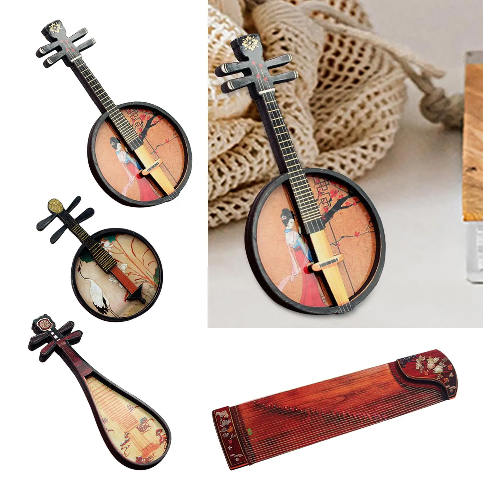 1/12 1/6 مقياس دمية مصغرة آلة موسيقية أثاث صغير لعبة محاكاة نموذج لغرفة النوم غرفة الموسيقى الحلي