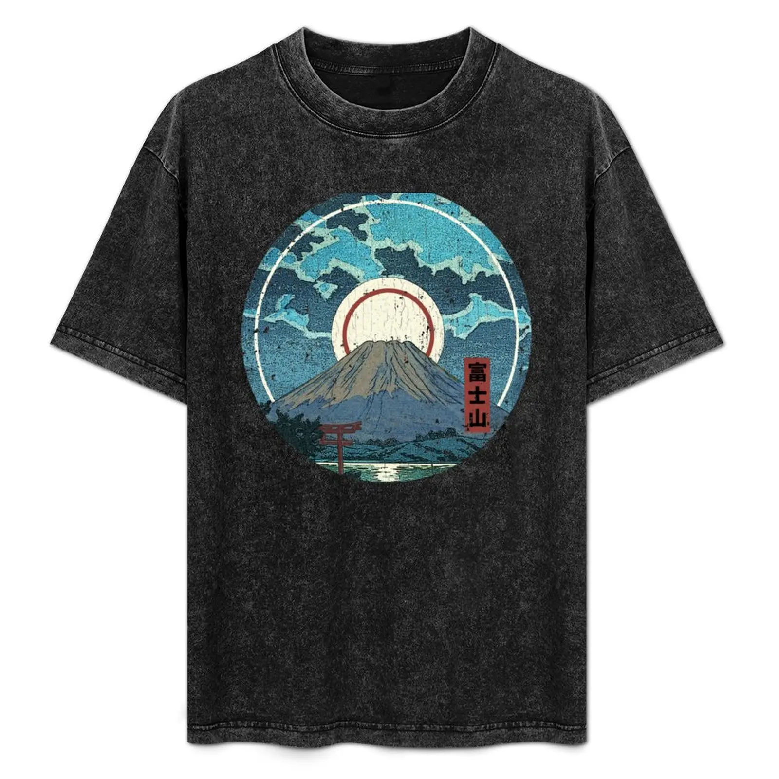 Mt. Fuji Moon T-Shirt boys animal print graphic shirts designer shirts anime clothes mens shirts graphic tee