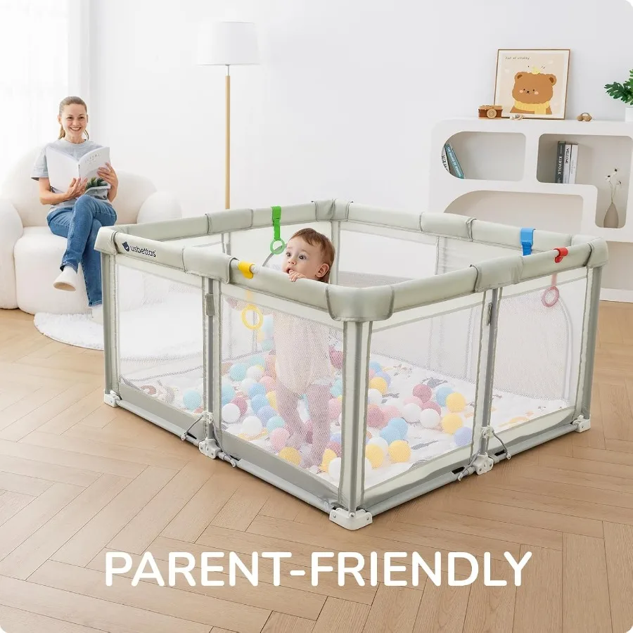 روضة أطفال قابلة للطي روضة أطفال محمولة للأطفال والرضع 50*50 بوصة قلم لعب للسفر مع 4 مقابض حقيبة حمل لعب الطفل Y #6