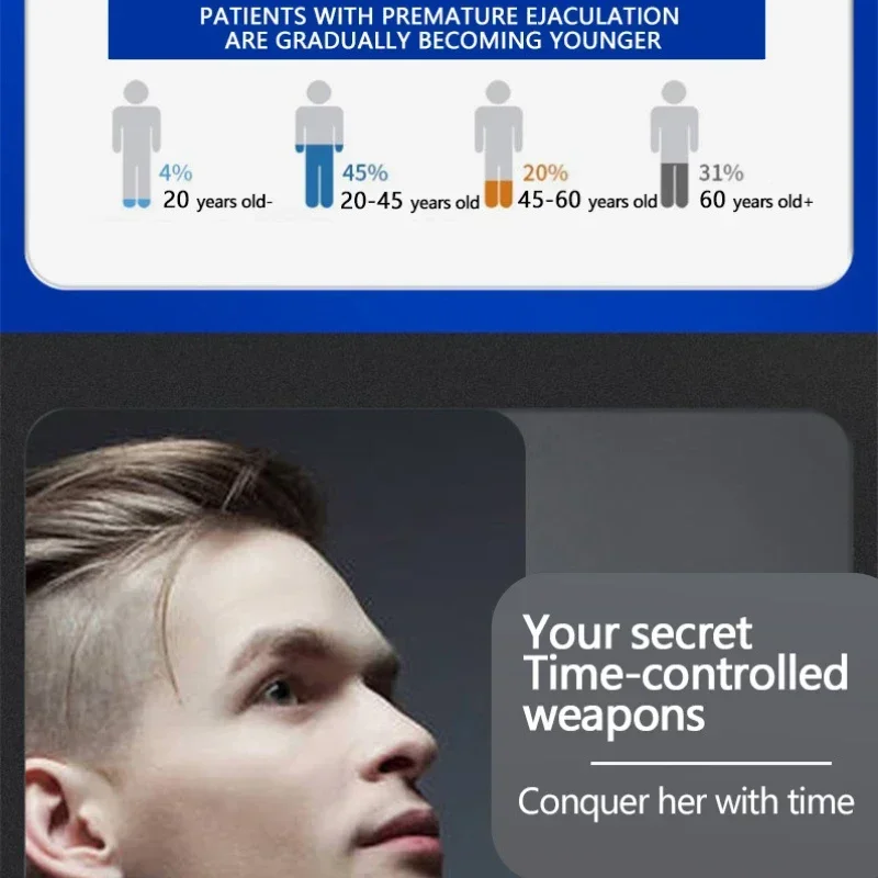 30ML Male Sex Delay Spray Men Male Non-Numbing External Delay Prolong Ejaculation 120 Minutes Penis Erection Spray