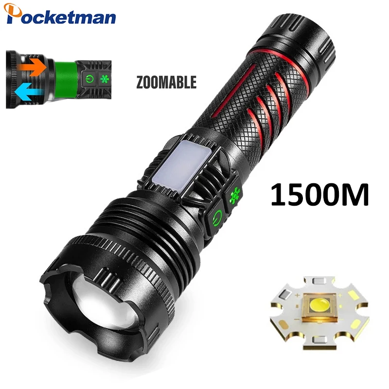 

Outdoor Long Range USB Rechargeable Flashlight High Power LED Flashlights Waterproof Torch for Camping Hiking Hunting Fishing