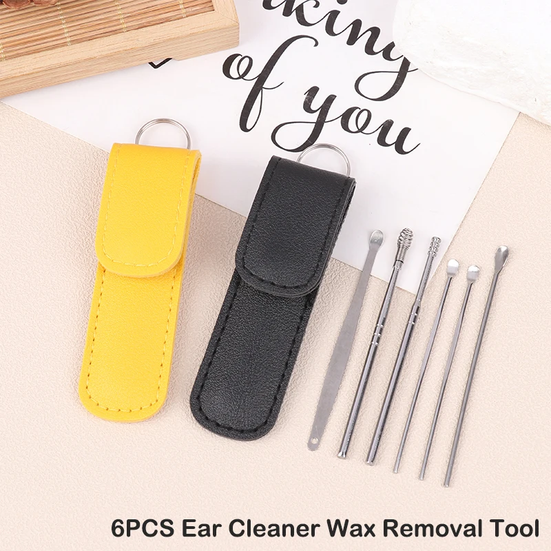 

6PCS Ear Cleaner Wax Removal Tool Earpick Sticks Earwax Remover Curette Ear Pick Cleaning Ear Cleanser Spoon Health Care Earpick