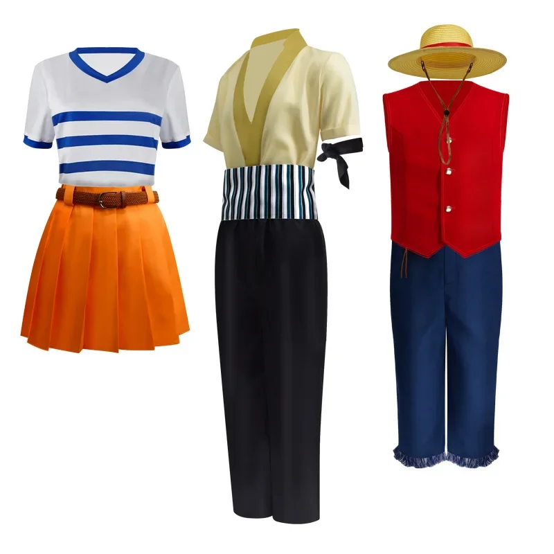 Anime Sauron Nami Cosplay Costume Movie Luffy Usopp Clothing Tops Skirt Halloween Party Outfits for Men Women