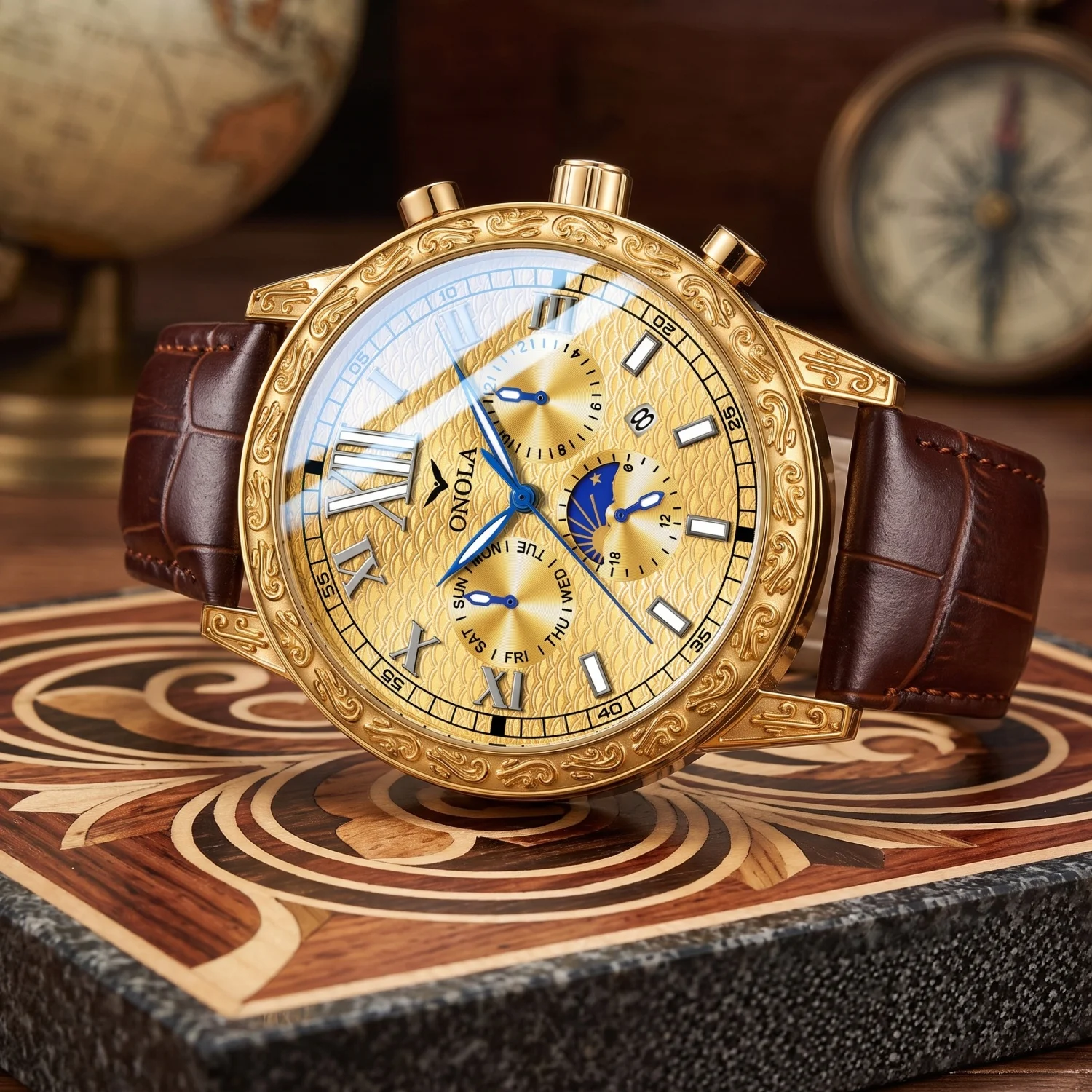 Montre mécanique ronde pour ho - Luxury Watch Engraving avis et prix